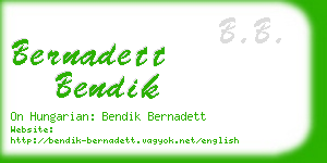 bernadett bendik business card